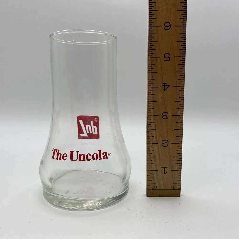 7 UP The Uncola Upside Down 16 Oz Clear Drinking Glass Vintage 7Up Circa 1970s